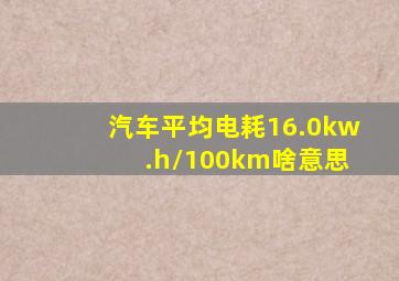 汽车平均电耗16.0kw .h/100km啥意思